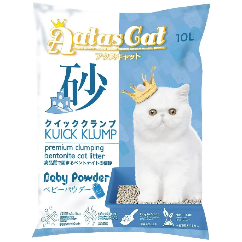 Aatas Cat Kuick Klump Bentonite Cat Litter Baby Powder 10L