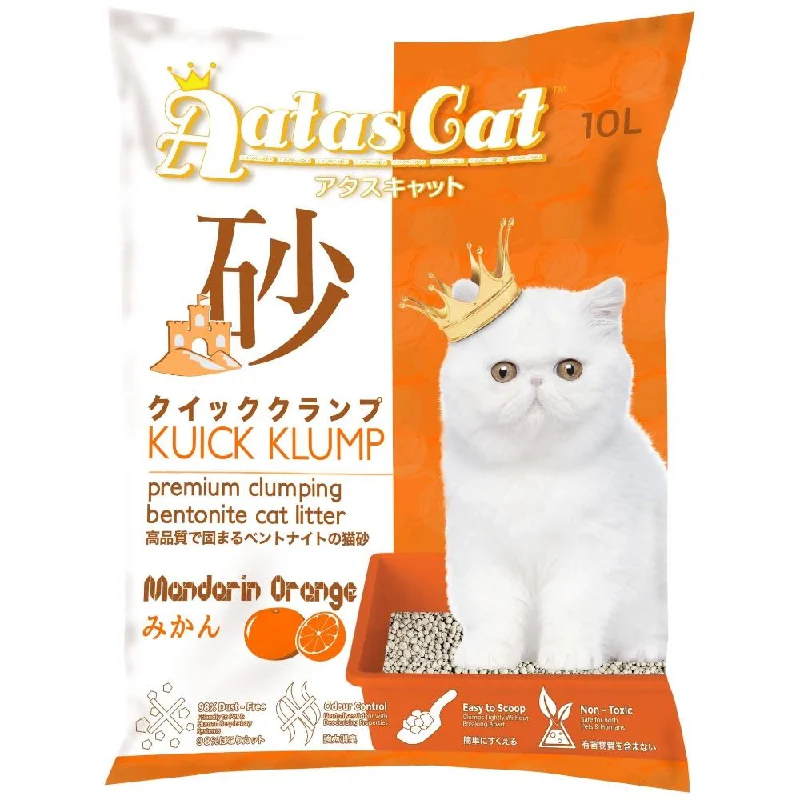 Aatas Cat Kuick Klump Bentonite Cat Litter Mandarin Orange 10L