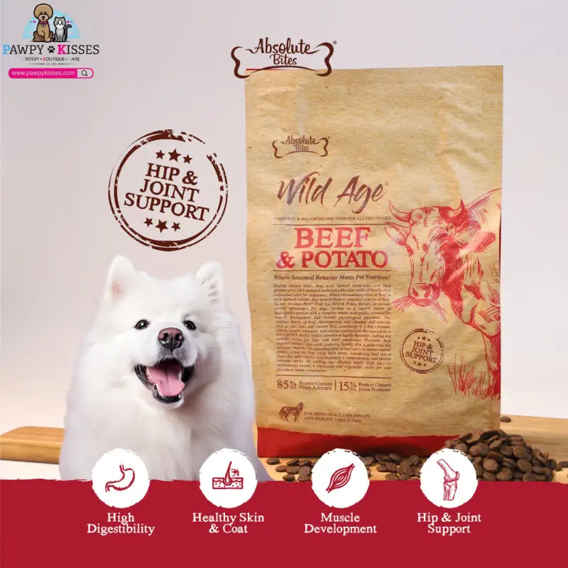 Absolute Bites Wild Age Dry Dog Food - Beef & Potato (3.3lbs/22lbs)