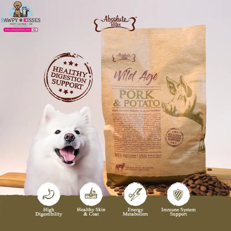 Absolute Bites Wild Age Dry Dog Food - Pork & Potato (3.3lbs/22lbs)