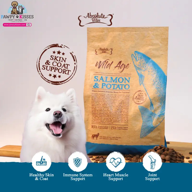 Absolute Bites Wild Age Dry Dog Food - Salmon & Potato (3.3lbs/22lbs)