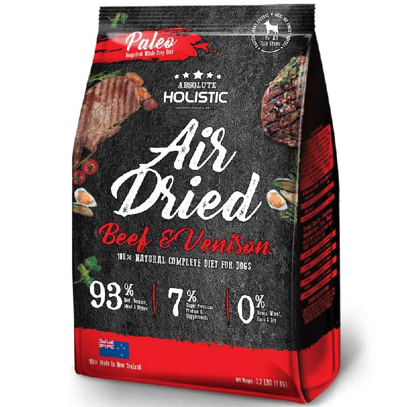 'BUNDLE DEAL': Absolute Holistic Air Dried Beef & Venison Dog Food 1kg