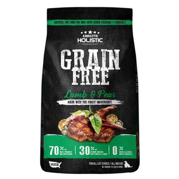 Absolute Holistic Grain Free Lamb & Peas Dry Dog Food (2 Sizes)