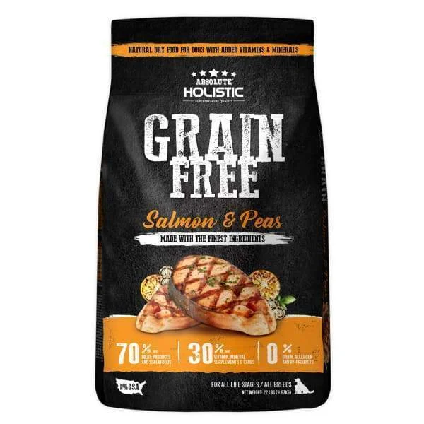 Absolute Holistic Grain Free Salmon & Peas Dry Dog Food (2 Sizes)