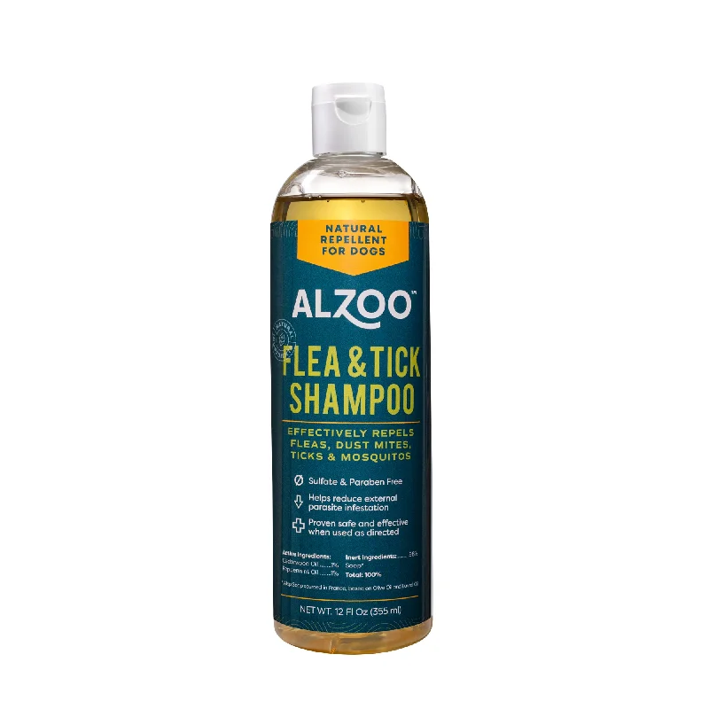 Alzoo Plant-Based Flea & Tick Shampoo for Dogs & Cats