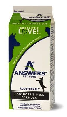 Answers Additional Raw Goat's Milk Frozen Grain-Free Dog and Cat Food