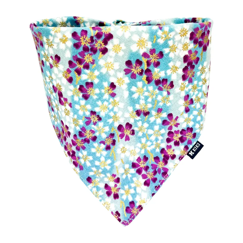 Blue Falling Cherry Blossom Pet Bandana