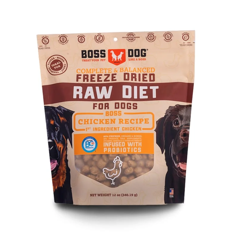 3 For $190 Boss Dog Chicken Recipe Freeze-dried Dog Food 12oz