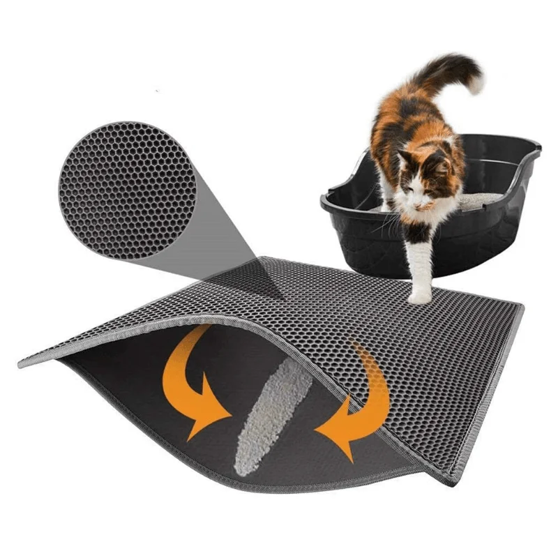 Cat Litter Mat, Honeycomb Dual Layer Design