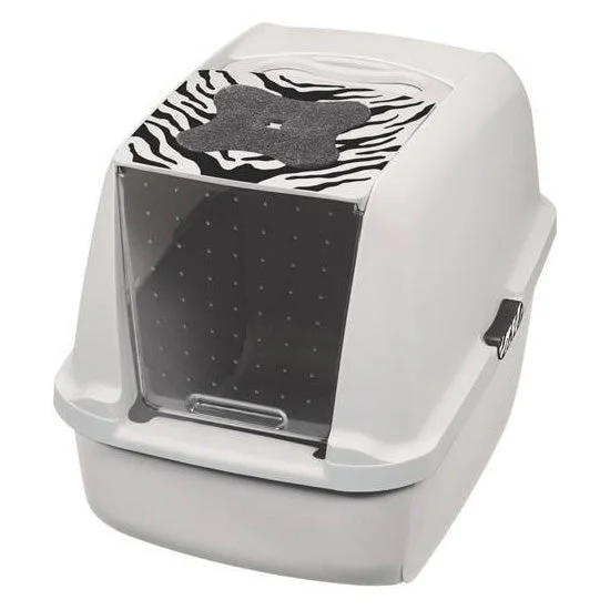 Catit Hooded Cat Litter Pan Tiger Accents