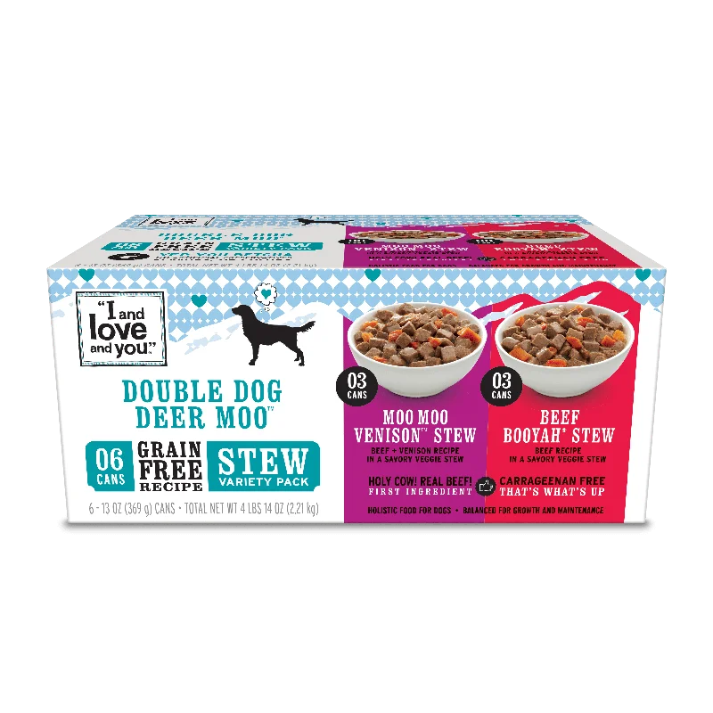 Dog Can Variety Pack, Stew - Double Dog Deer Moo