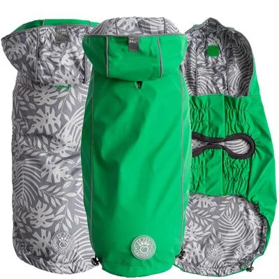 Dog Rain Coat - Reversible Green