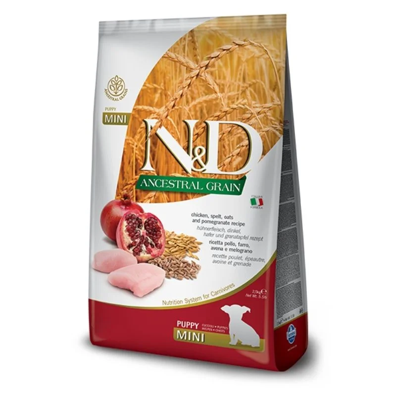 Farmina Dry Food - N&D Ancestral Grain Dog Chicken & Pomegranate Puppy Mini