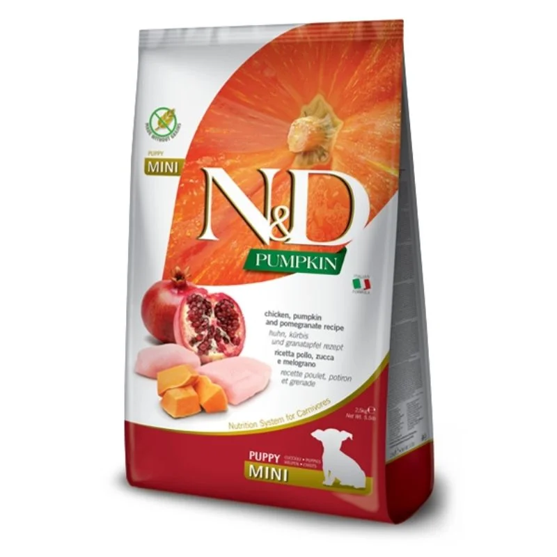 Farmina Dry Food - N&D Pumpkin Dog Chicken & Pomegranate Puppy Mini