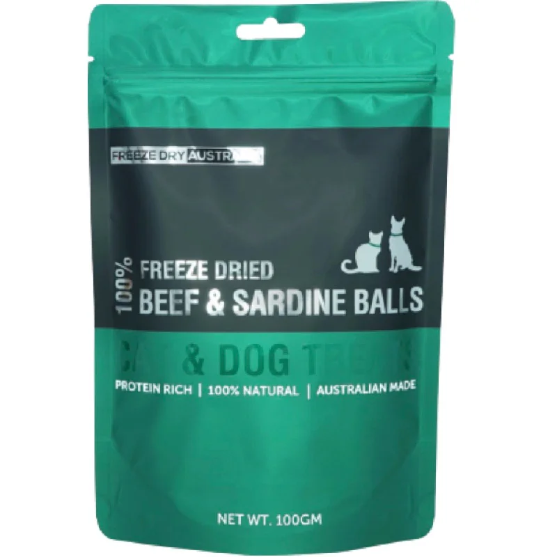 Freeze Dry Australia Beef & Sardine Ball Cat & Dog Treats 100g