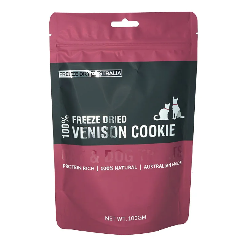 Freeze Dry Australia Freeze Dried Venison Cookie Cat & Dog Treats 100g