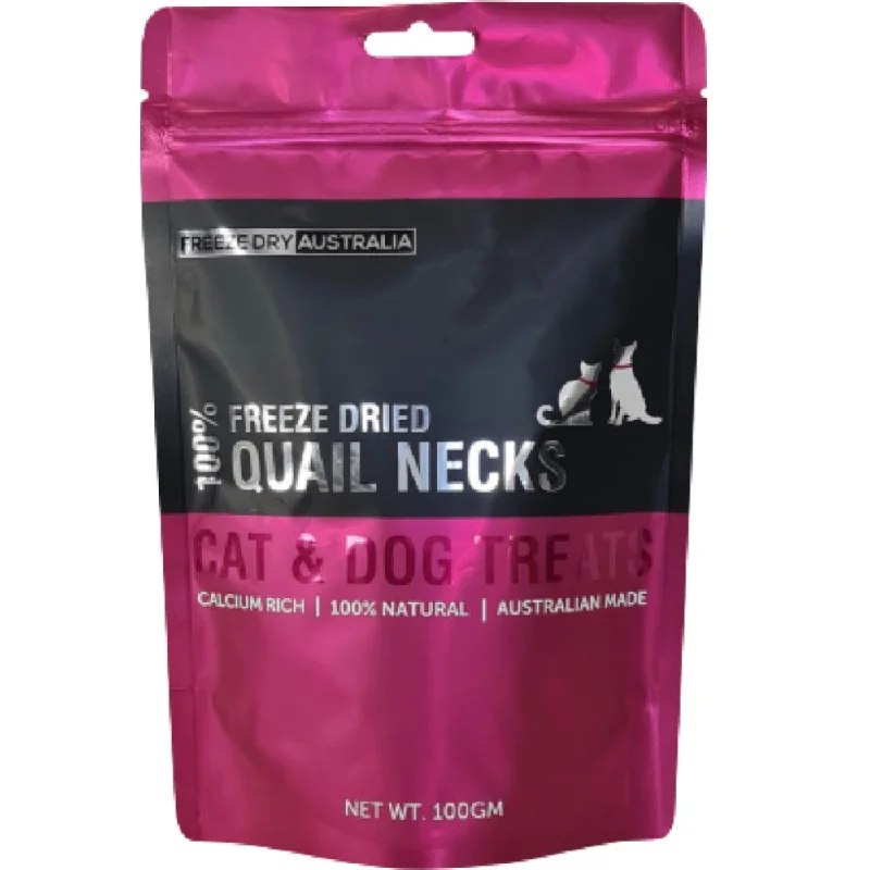 Freeze Dry Australia Quail Necks Cat & Dog Treats 100g