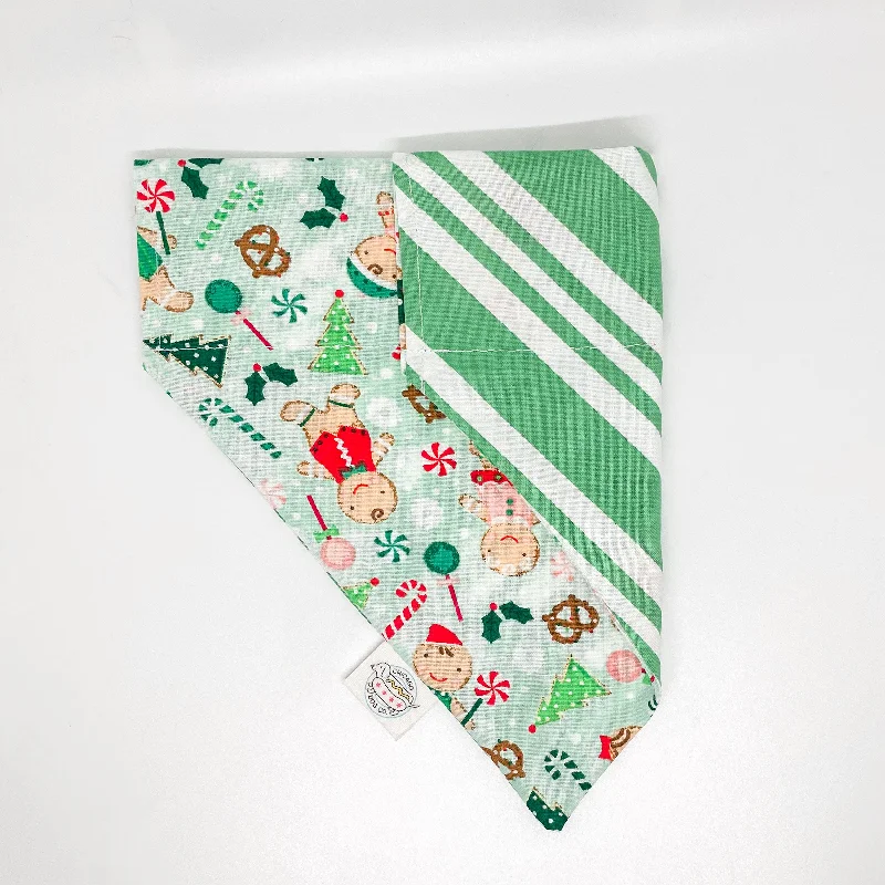 Gingerbread Mint Dream Reversible Christmas Bandana