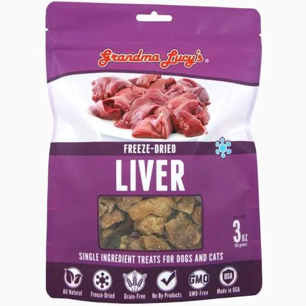 [10% OFF] Grandma Lucy's Singles Chicken Liver Freeze-Dried Cat & Dog Treats 2.5oz