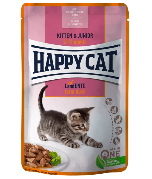 Happy Cat - Kitten & Junior Farm Duck 85g