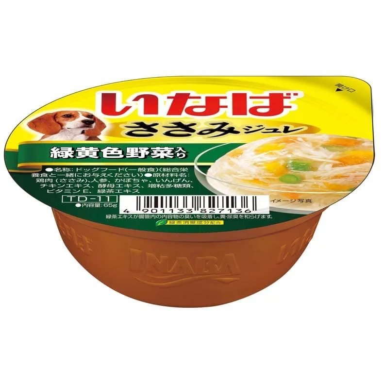 Inaba Sasami Jelly Cup Chicken Fillet with Vegetables Wet Dog Food 65g