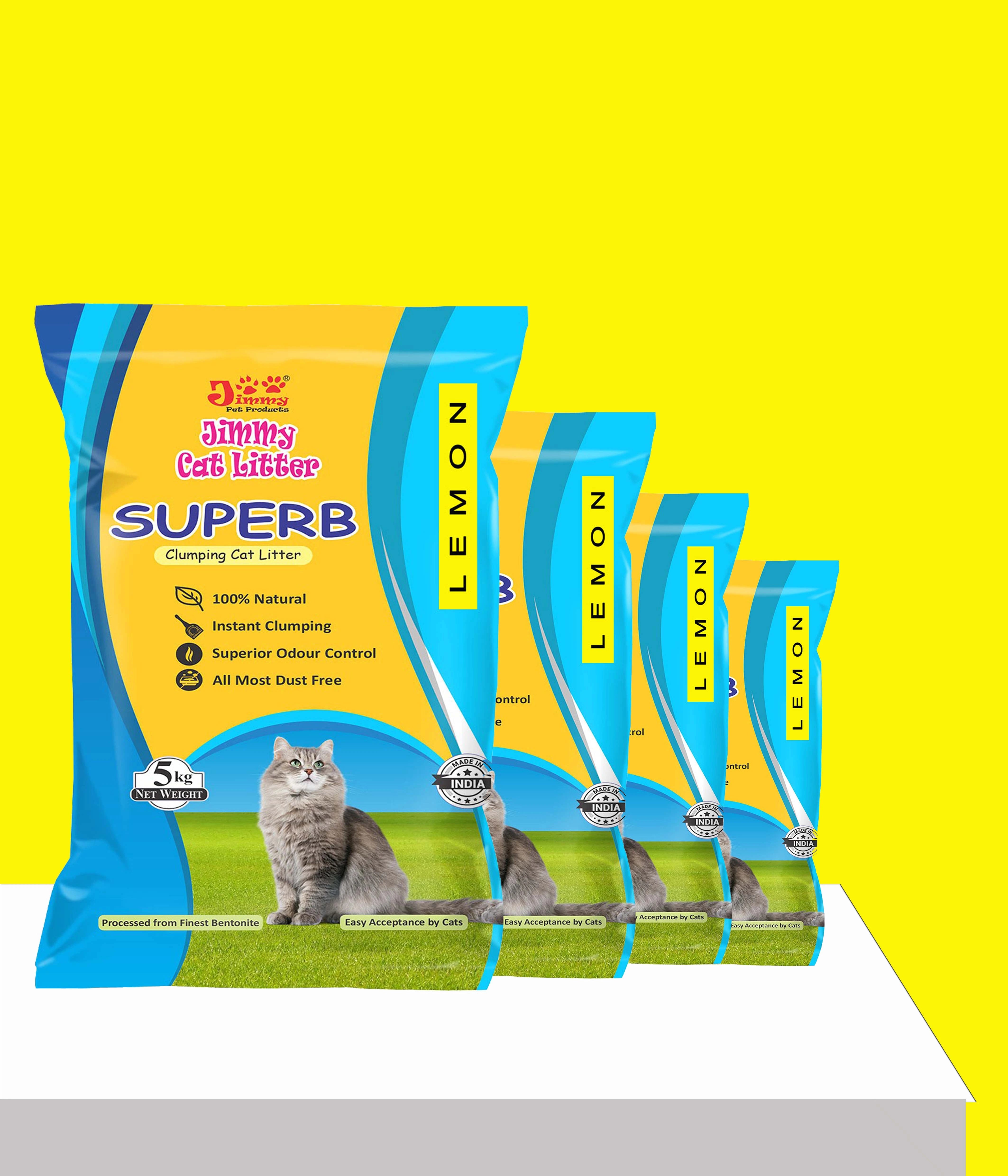 JiMMy Superb Clumping Bentonite Cat Litter Sand for cat 20 kg Lemon Fragrance