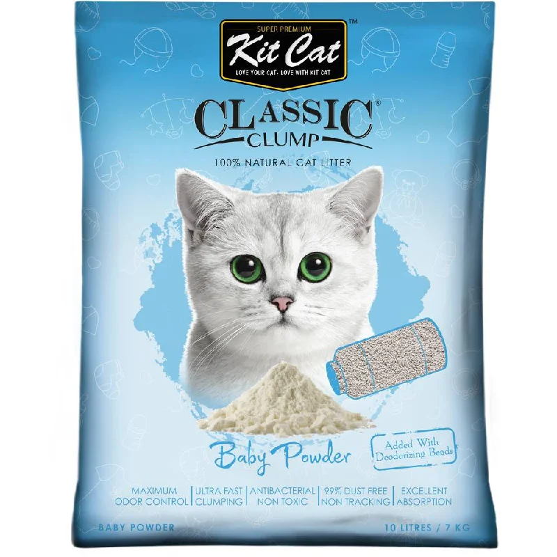 BUNDLE DEAL: Kit Cat Classic Clump Baby Powder Clay Cat Litter 10L