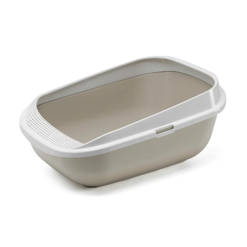 Moderna Comfy Step Cat Litter Tray, Open Cat Toilet, Warm Grey