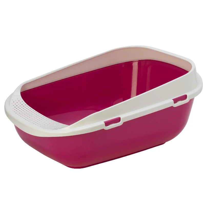 Moderna Mega Step Cat Litter Tray, Open Cat Toilet, Hot Pink