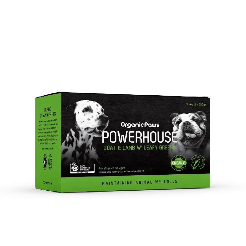 ORGANIC PAWS Raw Dogs & Cat Food Powerhouse Goat & Lamb W’ Leafy Greens 1.5KG