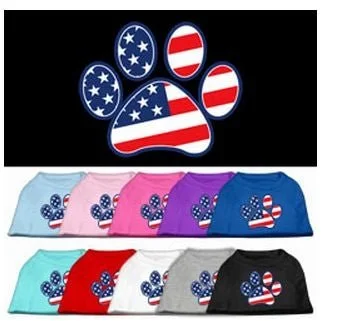 Patriotic Paw Screen Print Shirt- Many Colors