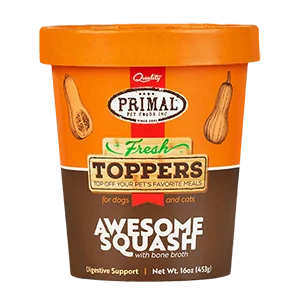 Primal Awesome Squash Fresh Topper - Digestive Support - Dog and Cat Food