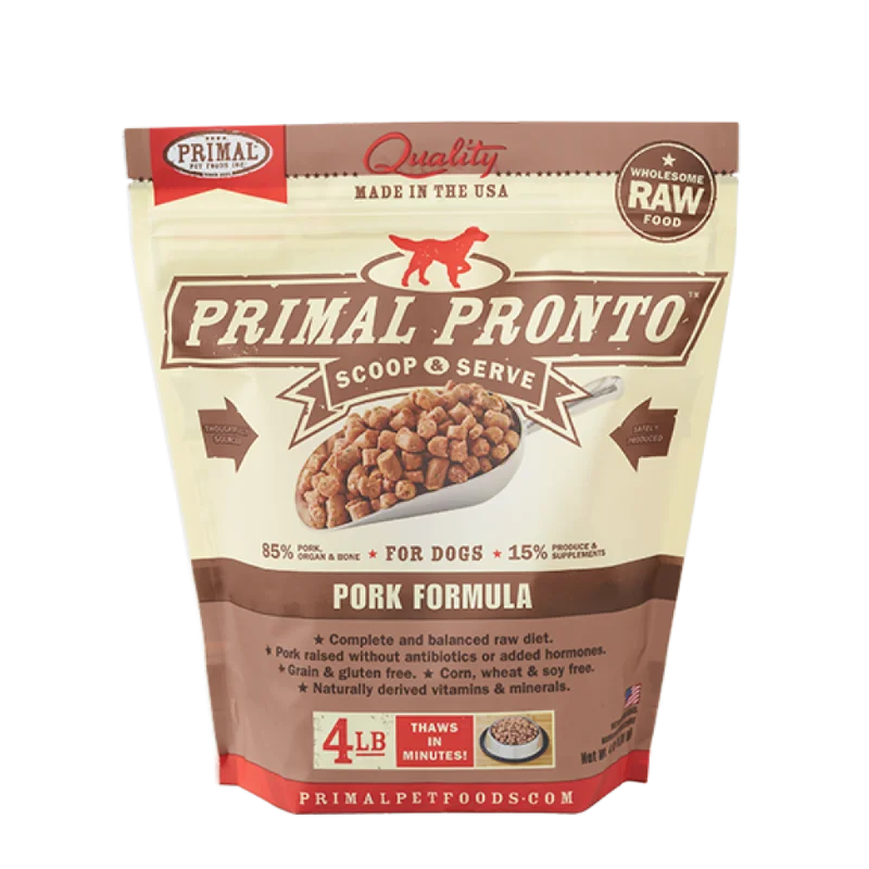 Primal Pronto Pork Formula Raw Frozen Dog Food 4lb