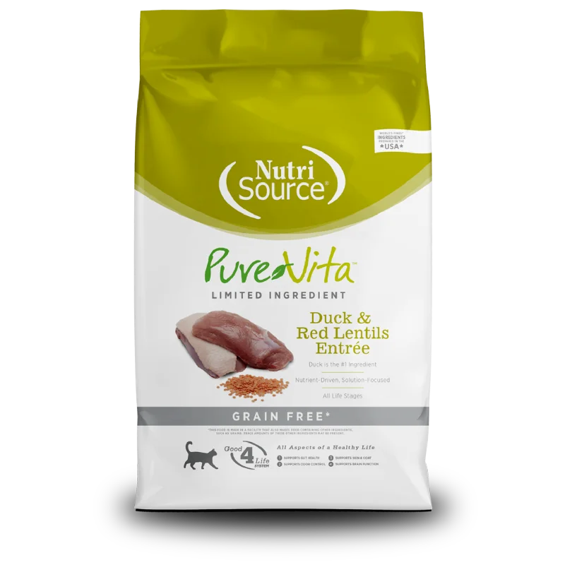 PureVita Grain-Free Duck and Red Lentil Dry Cat Food