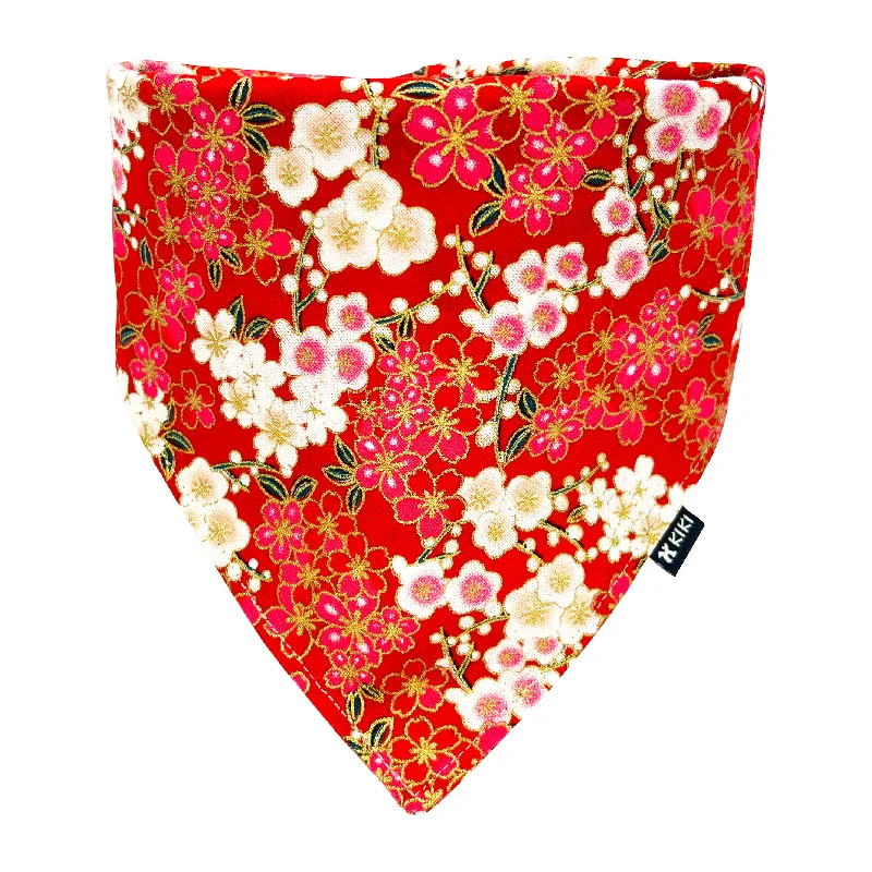 Red Japanese Floral Kimono Pet Bandana