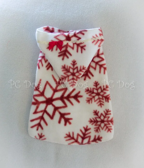 Red Snowflake Hoodie Dress