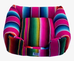 Saltillo Serape Bumper Bed - Pink