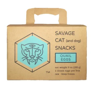 Savage Cat Frozen Quail Eggs for Dogs and Cats, 24 count