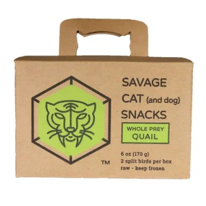 Savage Cat Frozen Whole Quail for Dogs and Cats, 6 oz 2 pack