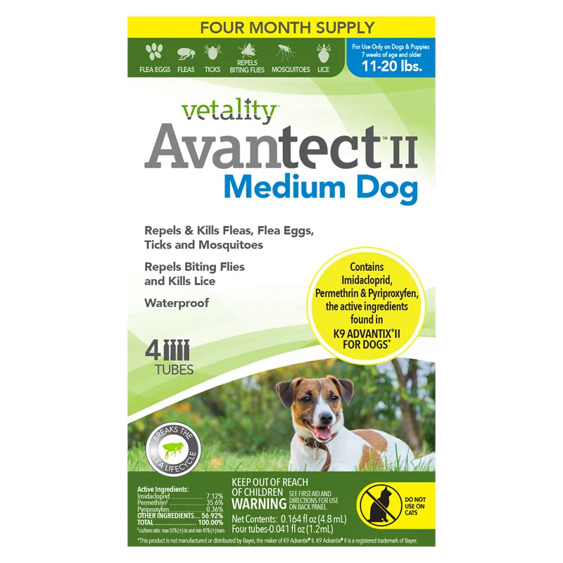 Vetality Avantect II for Dogs 11-20 lbs 4 Dose