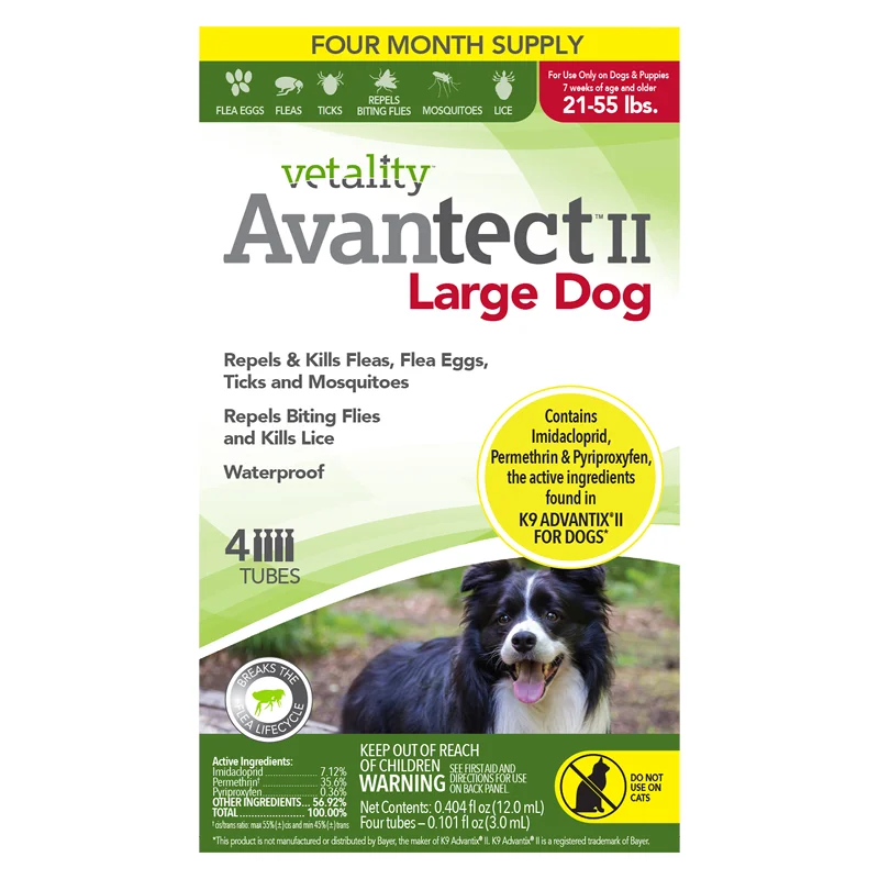 Vetality Avantect II for Dogs 21-55 lbs 4 Dose