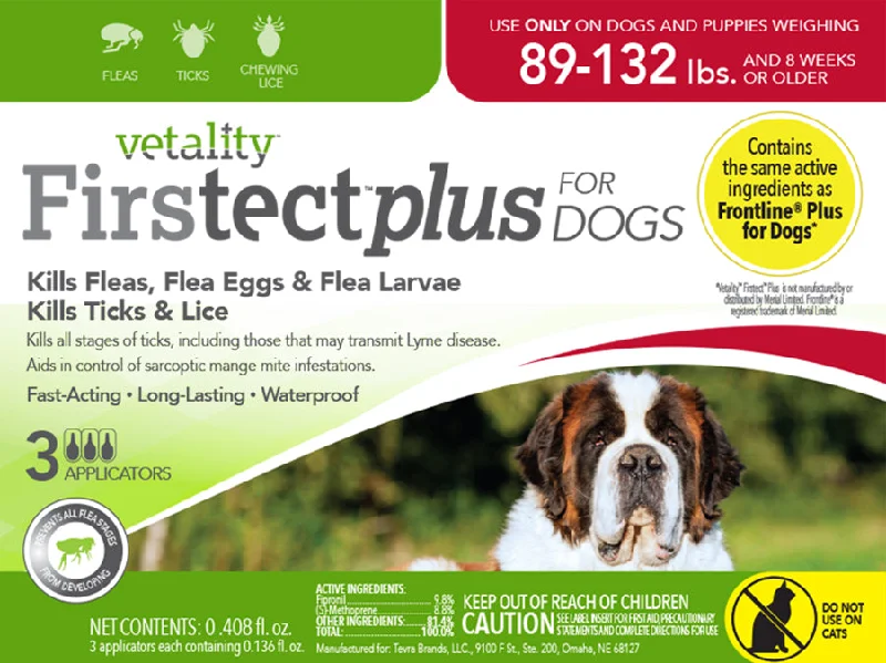 Vetality Firstect Plus Dogs 89-132 lbs 3 Dose