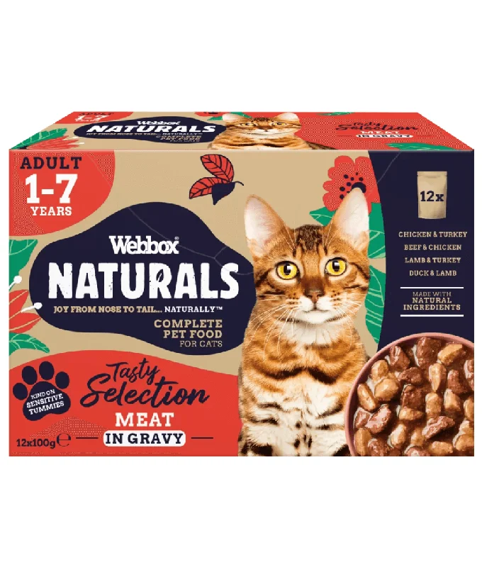 Webbox Natural Meat Selection in Gravy Cat Pouches 12 x 100g