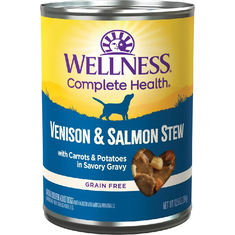 20% OFF: Wellness Complete Health Venison & Salmon Stew With Carrots & Potatoes Grain-Free Canned Dog Food 354g