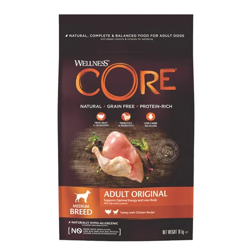 Wellness CORE Original Turkey and Chicken Grain Free Adult Dry Dog Food 10kg