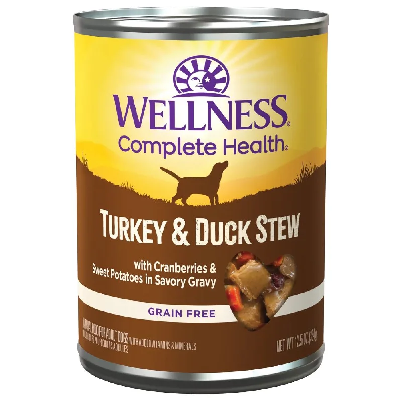 20% OFF: Wellness Complete Health Turkey & Duck Stew With Cranberries & Sweet Potatoes Grain-Free Canned Dog Food 354g