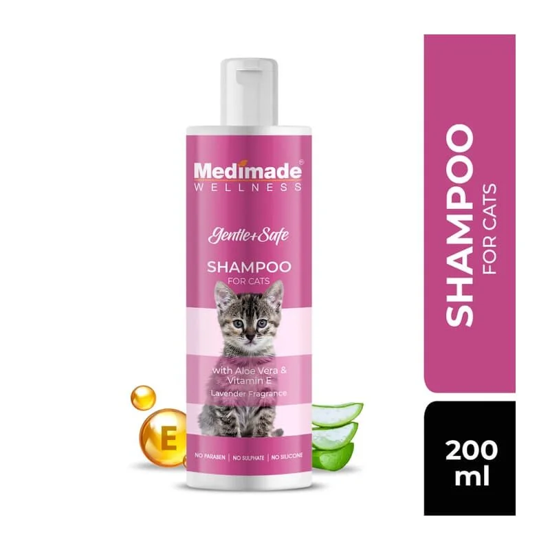 Medimade Cat Shampoo with Aloe Vera & Vitamin E, 200ml