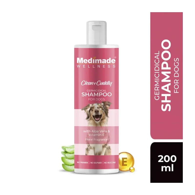 Medimade Germicidal Shampoo for Dogs with Aloe Vera & Vitamin E, 200ml