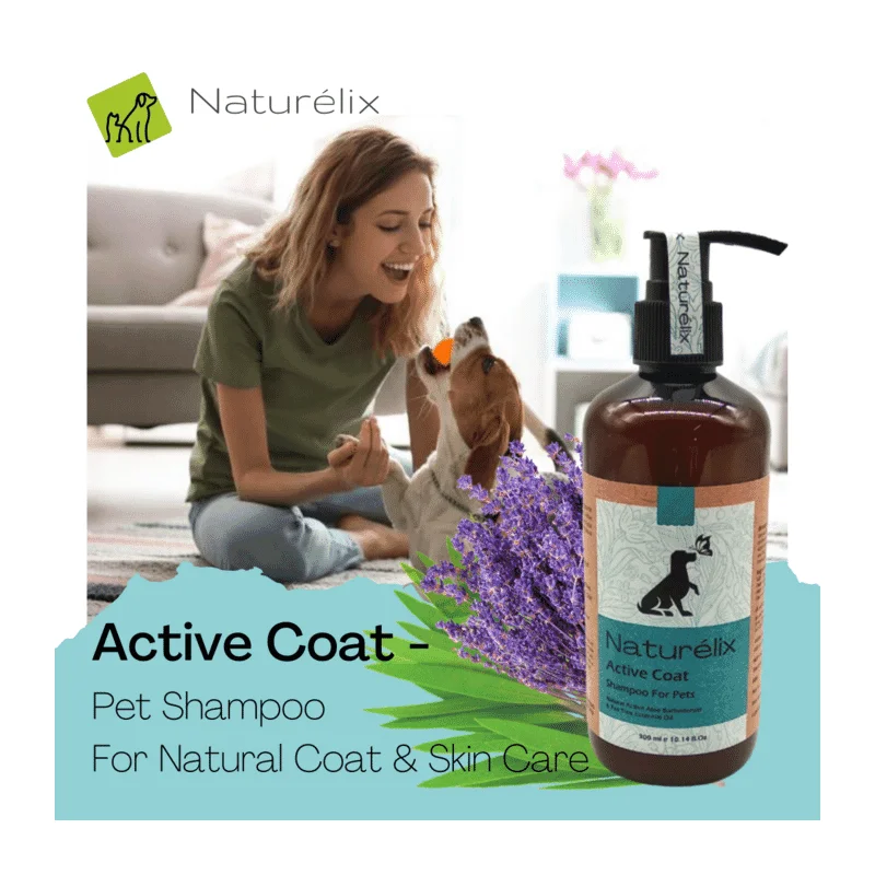 Naturelix Active Coat Dog Shampoo-Itchy Skin and Smooth Coat Dog Shampoo, 300ml