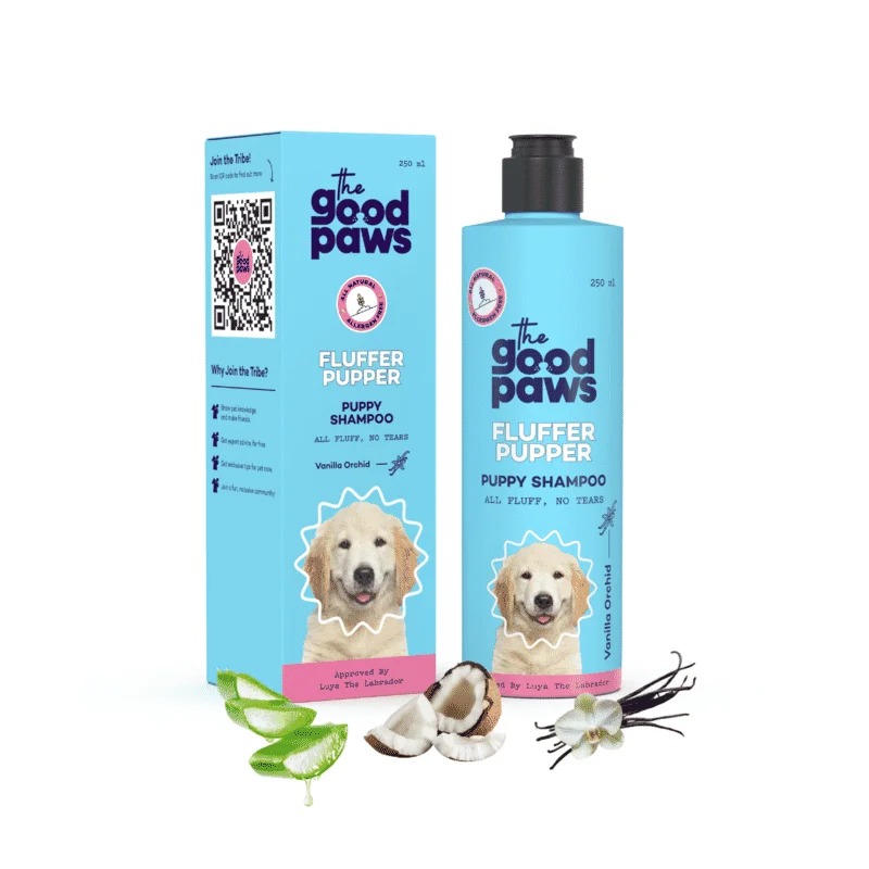 The Good Paws Fluffer Pupper Puppy Gentle & pH Balanced Shampoo with Coconut Oil - Vanilla Orchid 250ml